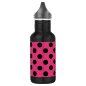 Schwarzpolka-Punkte auf Fuchsia Edelstahlflasche (Links)