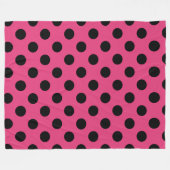 Schwarzpolka-Punkte auf Fuchsia Fleecedecke (Vorderseite (Horizontal))