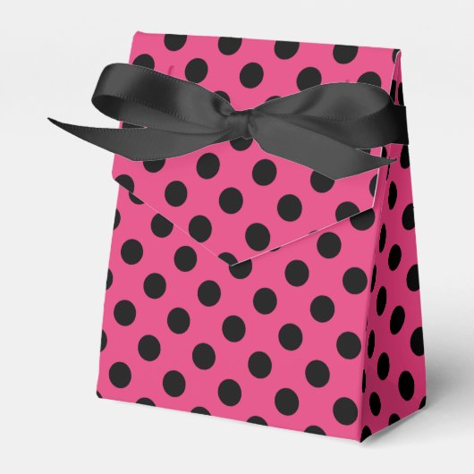 Schwarzpolka-Punkte auf Fuchsia Geschenkschachtel (Vorderseite)