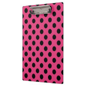 Schwarzpolka-Punkte auf Fuchsia Klemmbrett (Links)
