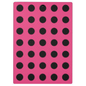 Schwarzpolka-Punkte auf Fuchsia Klemmbrett (Rückseite)