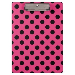 Schwarzpolka-Punkte auf Fuchsia Klemmbrett