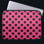 Schwarzpolka-Punkte auf Fuchsia Laptopschutzhülle<br><div class="desc">Schwarzpolka-Punkte auf Fuchsia</div>
