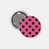 Schwarzpolka-Punkte auf Fuchsia Magnet (Vorderseite/Rückseite)