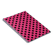 Schwarzpolka-Punkte auf Fuchsia Notizblock (Rechte Seite)
