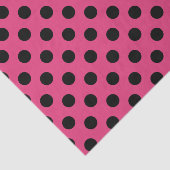 Schwarzpolka-Punkte auf Fuchsia Seidenpapier (Ausschnitt)