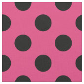Schwarzpolka-Punkte auf Fuchsia Stoff (Nahaufnahme)