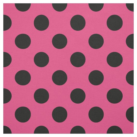 Schwarzpolka-Punkte auf Fuchsia Stoff (Muster)