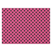 Schwarzpolka-Punkte auf Fuchsia Tischdecke (Vorderseite (Horizontal))