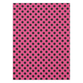 Schwarzpolka-Punkte auf Fuchsia Tischdecke (Vorderseite)