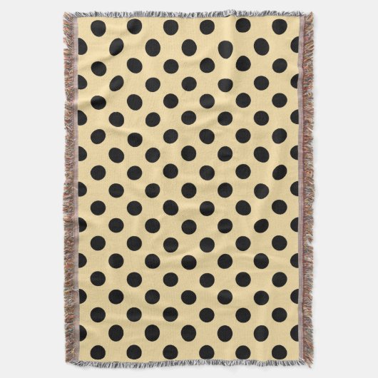 Schwarzpolka-Punkte auf hellgelb Decke (Vorderseite Vertikal)