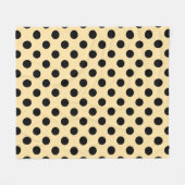 Schwarzpolka-Punkte auf hellgelb Fleecedecke (Vorderseite (Horizontal))