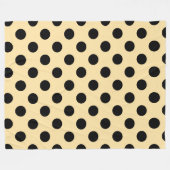 Schwarzpolka-Punkte auf hellgelb Fleecedecke (Vorderseite (Horizontal))