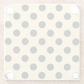 Schwarzpolka-Punkte auf hellgelb Glasuntersetzer (Rückseite)