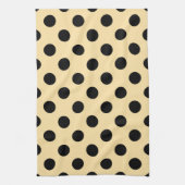 Schwarzpolka-Punkte auf hellgelb Handtuch (Vertikal)