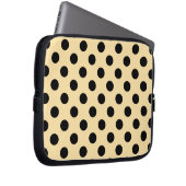 Schwarzpolka-Punkte auf hellgelb Laptopschutzhülle (Vorne Rechts)
