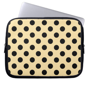 Schwarzpolka-Punkte auf hellgelb Laptopschutzhülle