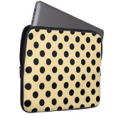 Schwarzpolka-Punkte auf hellgelb Laptopschutzhülle (Vorne Rechts)