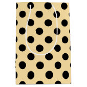 Schwarzpolka-Punkte auf hellgelb Mittlere Geschenktüte (Vorderseite)