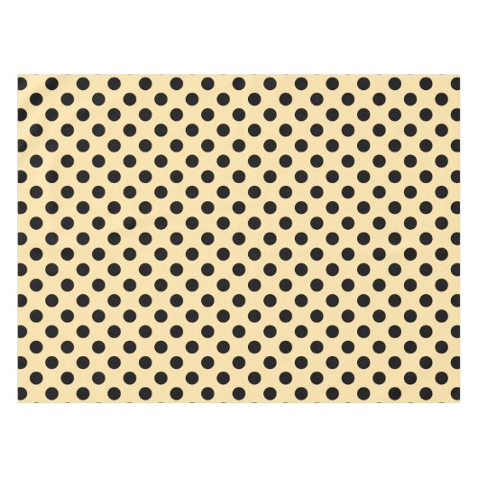 Schwarzpolka-Punkte auf hellgelb Tischdecke (Vorderseite (Horizontal))