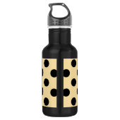Schwarzpolka-Punkte auf hellgelb Trinkflasche (Rückseite)
