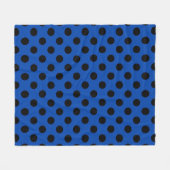 Schwarzpolka-Punkte auf königsblau Fleecedecke (Vorderseite (Horizontal))