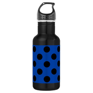 Schwarzpolka-Punkte auf königsblau Trinkflasche