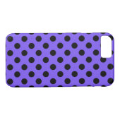 Schwarzpolka-Punkte auf Perwinkle Case-Mate iPhone Hülle (Rückseite (Horizontal))