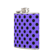 Schwarzpolka-Punkte auf Perwinkle Flachmann (Links)