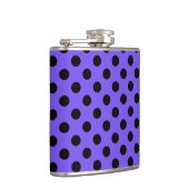Schwarzpolka-Punkte auf Perwinkle Flachmann (Rechts)