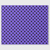 Schwarzpolka-Punkte auf Perwinkle Geschenkpapier (Flach)