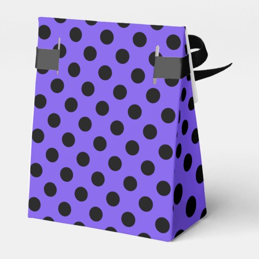 Schwarzpolka-Punkte auf Perwinkle Geschenkschachtel (Rückseite)