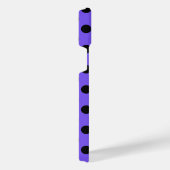 Schwarzpolka-Punkte auf Perwinkle iPhone Hülle (Rechte Seite)