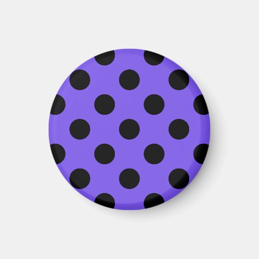 Schwarzpolka-Punkte auf Perwinkle Magnet (Vorne)