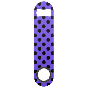 Schwarzpolka-Punkte auf Perwinkle Speedflaschenöffner