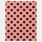 Schwarzpolka-Punkte auf Pfirsich Fleecedecke (Vorderseite)