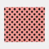 Schwarzpolka-Punkte auf Pfirsich Fleecedecke (Vorderseite (Horizontal))