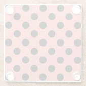 Schwarzpolka-Punkte auf Pfirsich Glasuntersetzer (Rückseite)