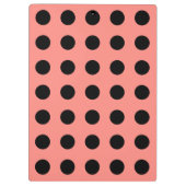 Schwarzpolka-Punkte auf Pfirsich Klemmbrett (Rückseite)