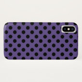 Schwarzpolka-Punkte auf Ultraviolett Case-Mate iPhone Hülle (Rückseite (Horizontal))