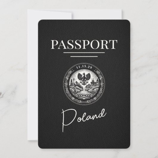 Schwarzpolnischer Pass Save the Date (Vorderseite)