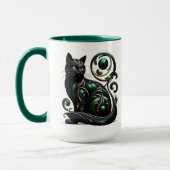 Schwarzporzellankatze Tasse (Links)