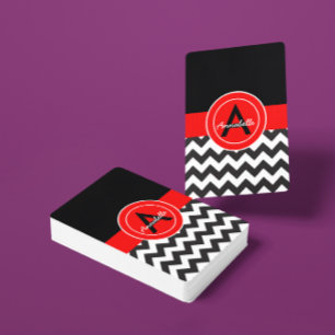 Schwarzroter Chevron Spielkarten