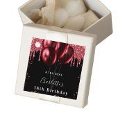 Schwarzroter Glitzer-Ballons zum Geburtstag Geschenkanhänger