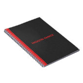 Schwarzrotes Leder Notizblock (Rechte Seite)