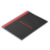 Schwarzrotes Leder Notizblock (Linke Seite)