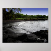 Schwarzsandstrand Poster (Vorne)