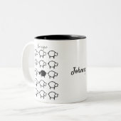 Schwarzschaf Mutterkaffee Tasse Schwarz-weiß (Vorderseite Links)