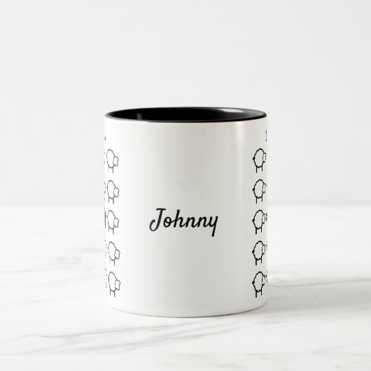 Schwarzschaf Mutterkaffee Tasse Schwarz-weiß (Mittel)