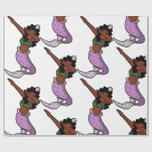 Schwarzschläfermermaid Geschenkpapier (Flach)